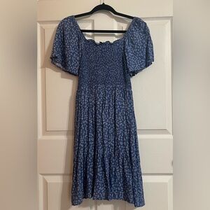 Blue Floral Women's Dress